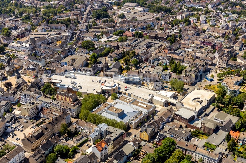 Velbert from above - Building complex of the StadtGalerie shopping center in Velbert in the state of North Rhine-Westphalia, Germany