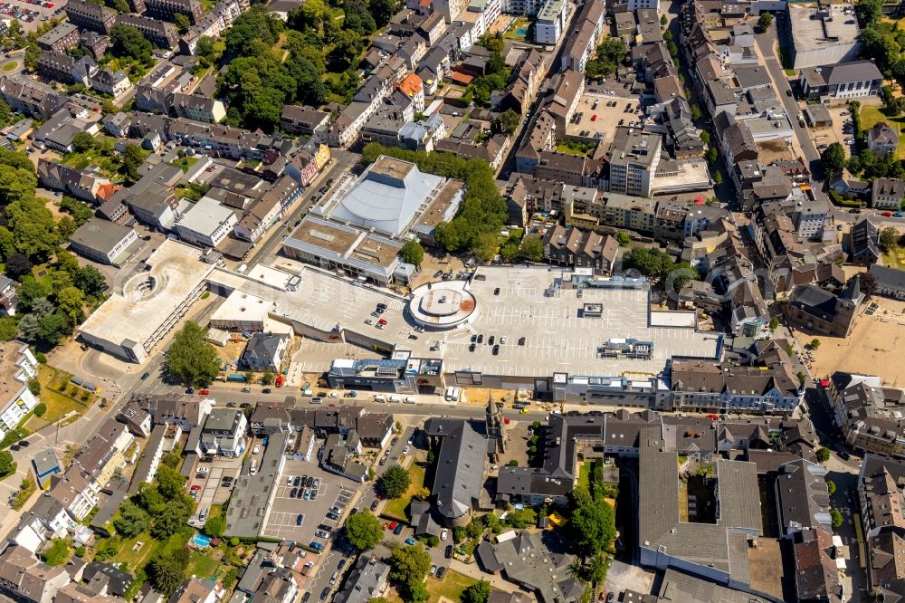 Aerial image Velbert - Building complex of the StadtGalerie shopping center in Velbert in the state of North Rhine-Westphalia, Germany