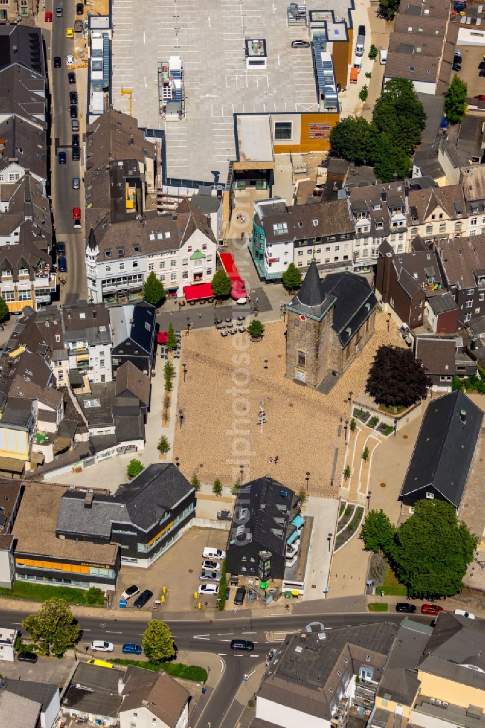 Velbert from above - Building complex of the StadtGalerie shopping center in Velbert in the state of North Rhine-Westphalia, Germany