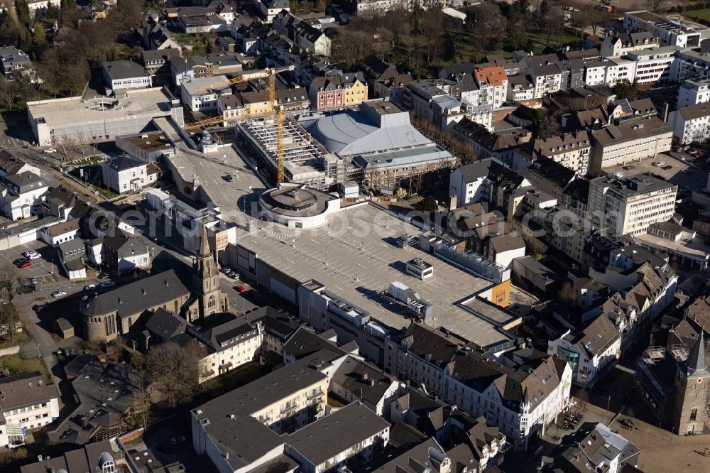 Aerial photograph Velbert - Building complex of the StadtGalerie shopping center in Velbert in the state of North Rhine-Westphalia, Germany