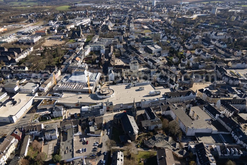 Aerial image Velbert - Building complex of the StadtGalerie shopping center in Velbert in the state of North Rhine-Westphalia, Germany