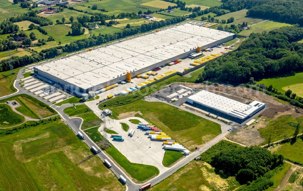 Aerial image Werne - Complex on the site of the logistics center Amazon Logistik in Werne in the state North Rhine-Westphalia