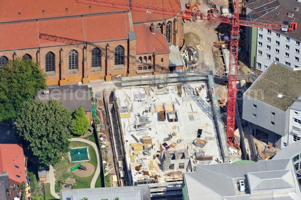 Aerial image Dortmund - New community center on the love frauenkirche in Dortmund in North Rhine-Westphalia