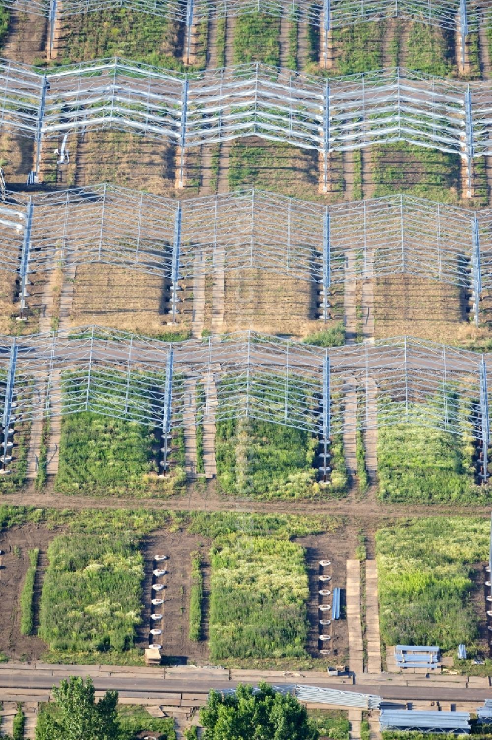 Aerial image Bad Lauchstädt - View of new construction of conservatory facility in Bad Lauchstädt in Saxony-Anhalt