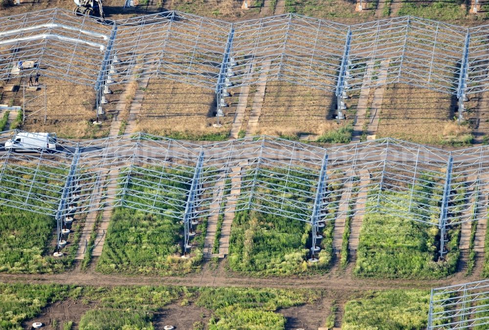 Aerial photograph Bad Lauchstädt - View of new construction of conservatory facility in Bad Lauchstädt in Saxony-Anhalt