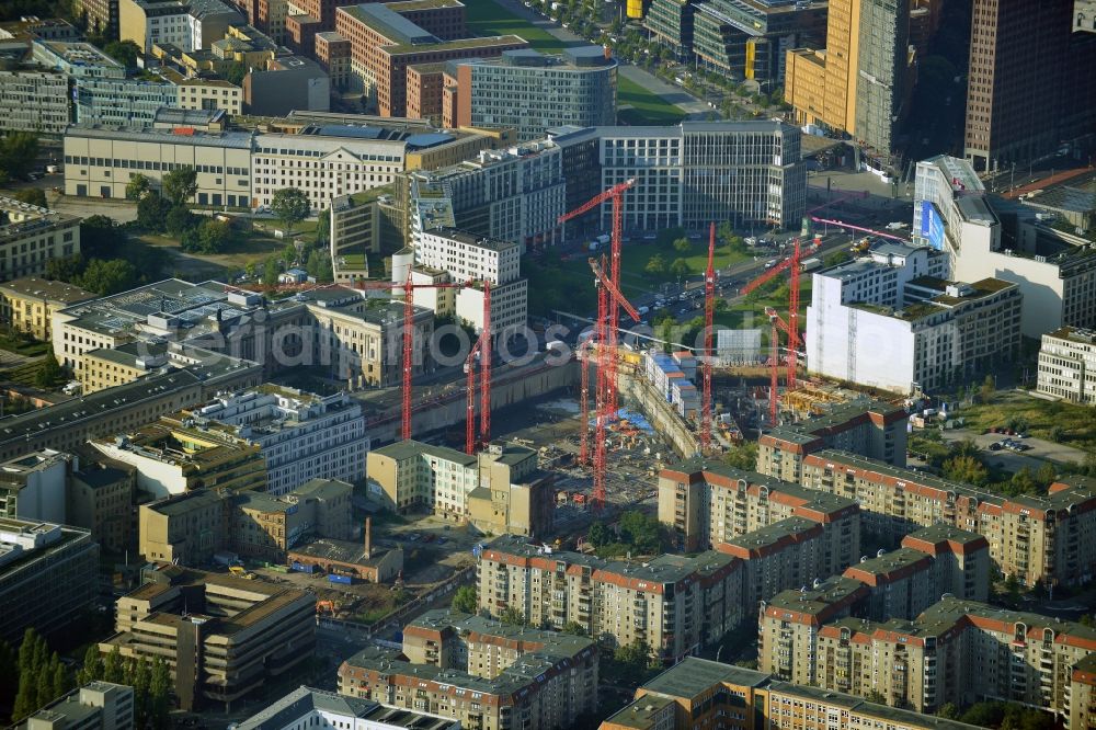 Berlin from above - New building on the site Wertheim at Leipziger Platz 12 in Berlin-Mitte