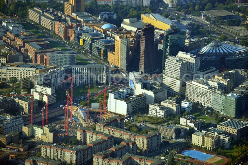 Berlin from the bird's eye view: New building on the site Wertheim at Leipziger Platz 12 in Berlin-Mitte