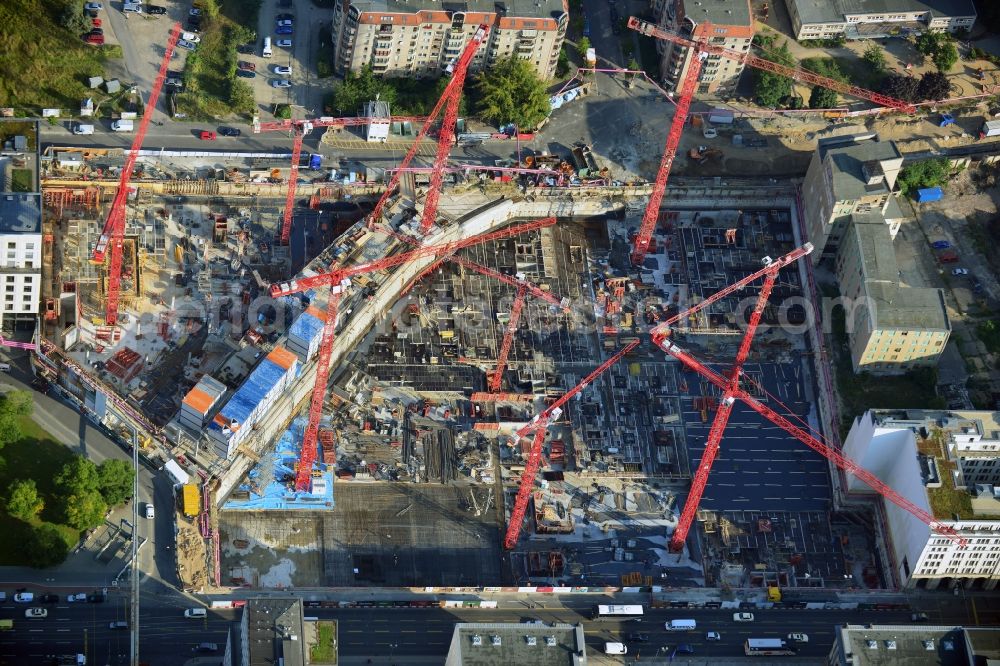 Aerial photograph Berlin - New building on the site Wertheim at Leipziger Platz 12 in Berlin-Mitte