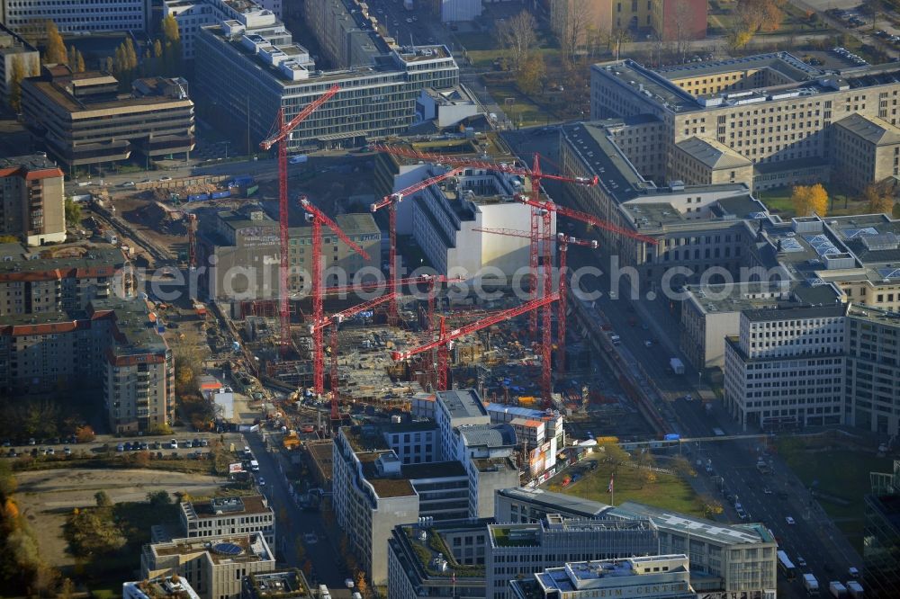 Berlin from above - New building on the site Wertheim at Leipziger Platz 12 in Berlin-Mitte