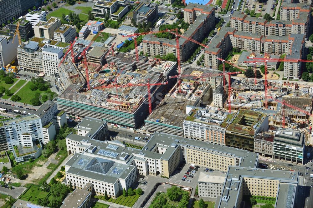 Berlin from above - New building on the site Wertheim at Leipziger Platz 12 in Berlin-Mitte