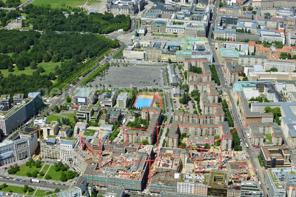 Berlin from above - New building on the site Wertheim at Leipziger Platz 12 in Berlin-Mitte