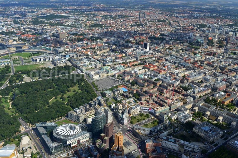 Berlin from above - New building on the site Wertheim at Leipziger Platz 12 in Berlin-Mitte