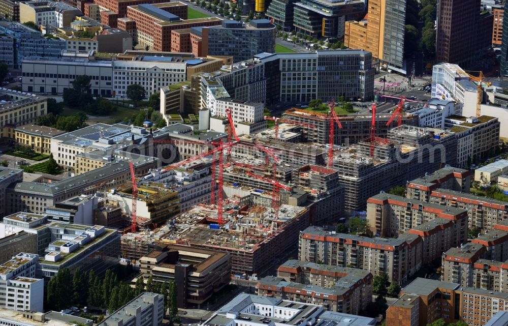 Aerial image Berlin - New building on the site Wertheim at Leipziger Platz 12 in Berlin-Mitte