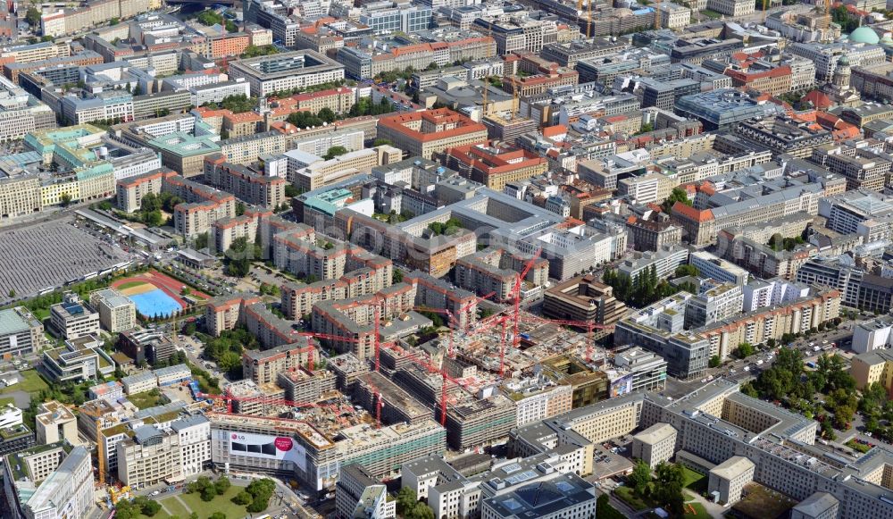 Berlin from above - New building on the site Wertheim at Leipziger Platz 12 in Berlin-Mitte