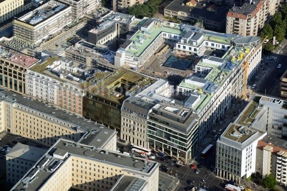 Aerial photograph Berlin Mitte - New building on the site Wertheim at Leipziger Platz 12 in Berlin-Mitte