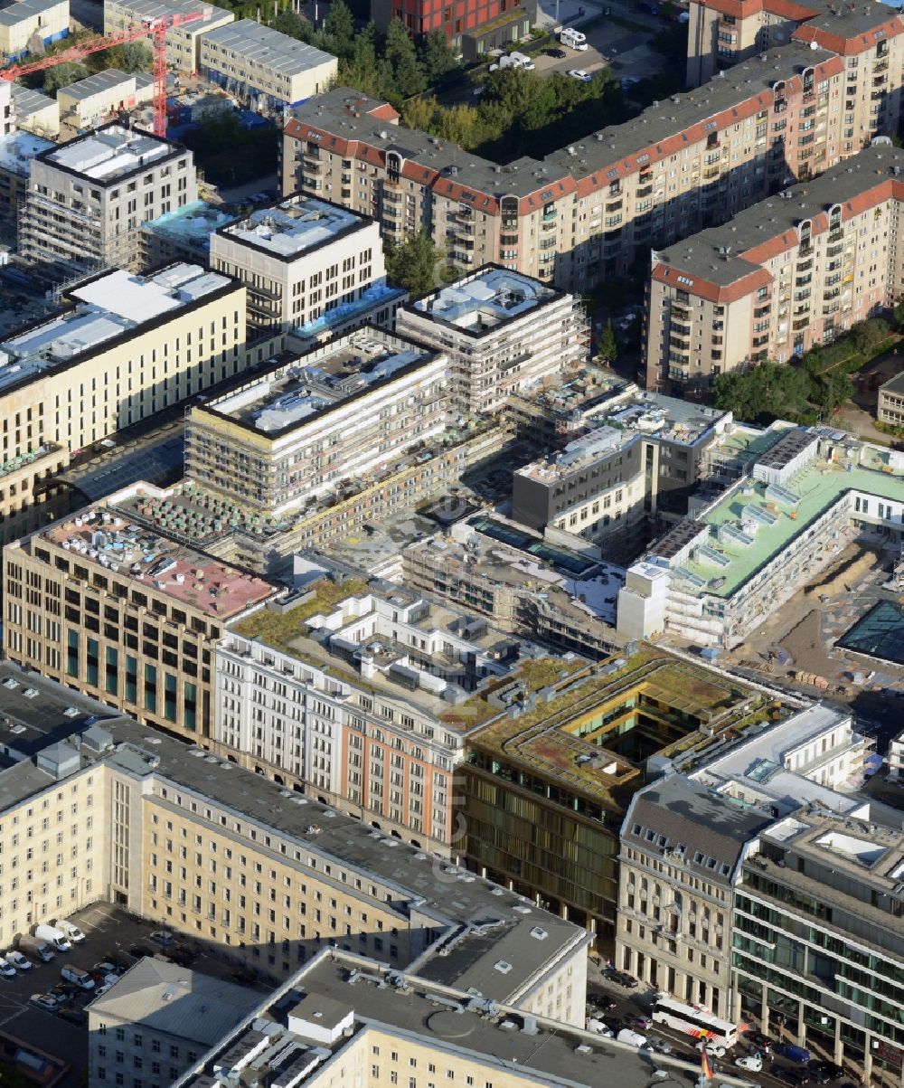 Berlin Mitte from above - New building on the site Wertheim at Leipziger Platz 12 in Berlin-Mitte