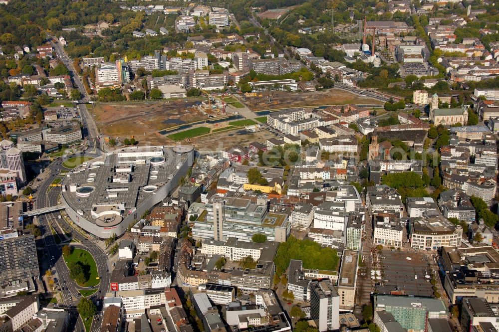 Essen from above - View of the new construction of the university quarter Gruene Mitte in Essen in the state North Rhine-Westphalia