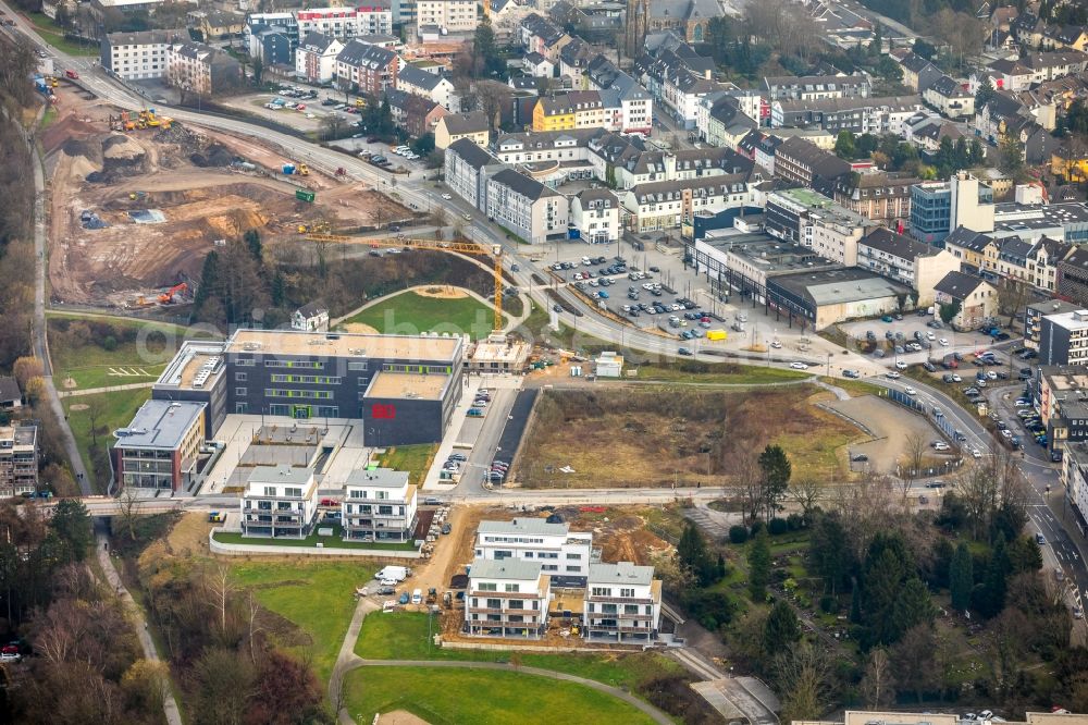 Aerial image Heiligenhaus - Winter aerial photo New building of the green campus Velbert Heiligenhaus of the Bochum University of Applied Sciences in Heiligenhaus, North Rhine-Westphalia