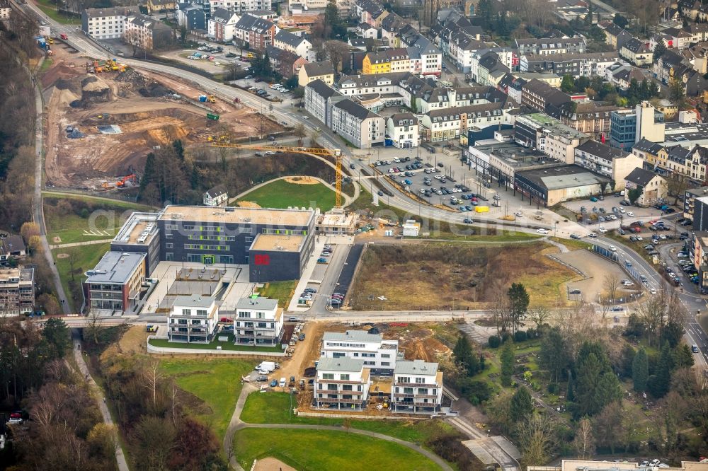 Aerial photograph Heiligenhaus - Winter aerial photo New building of the green campus Velbert Heiligenhaus of the Bochum University of Applied Sciences in Heiligenhaus, North Rhine-Westphalia