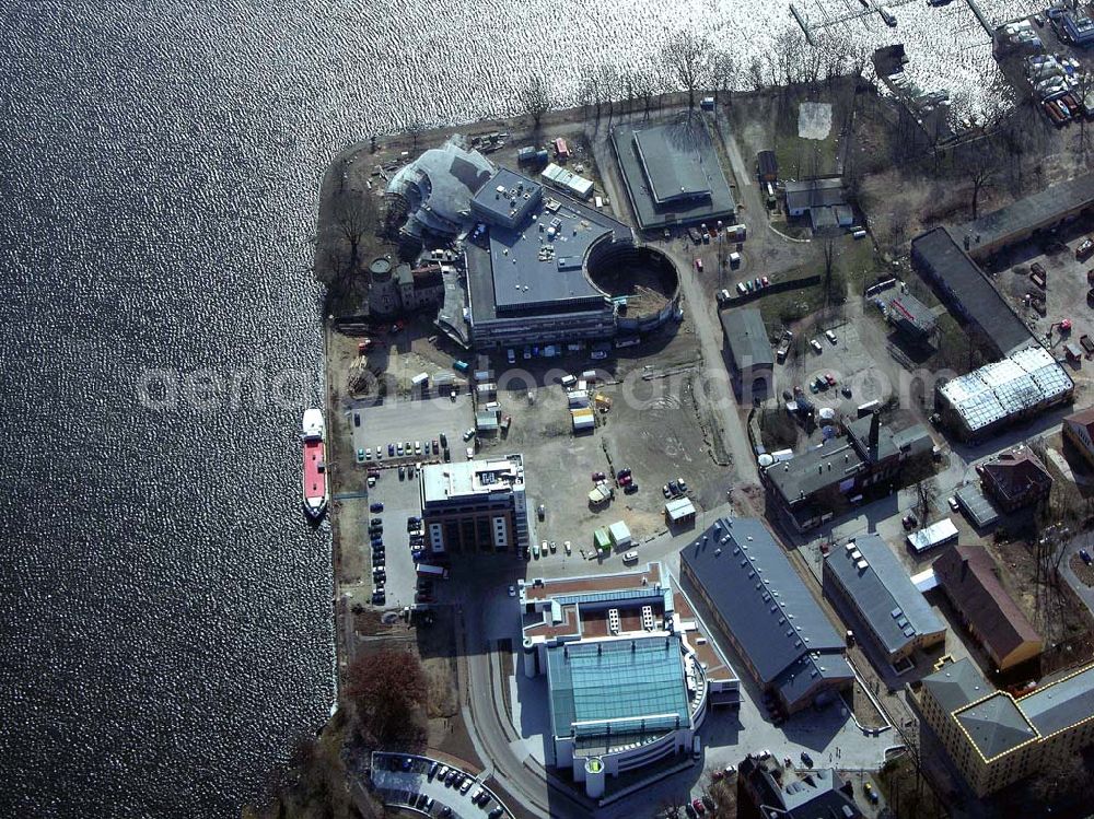 Potsdam from above - 29.03.05 Potsdam Neubau des Hans Otto Theater am Schiffbauerdamm in Potsdam auf dem Gelände des alten Gaswerkes