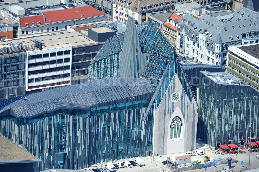 Aerial photograph Leipzig - Construction onto the main campus building of the University of Leipzig