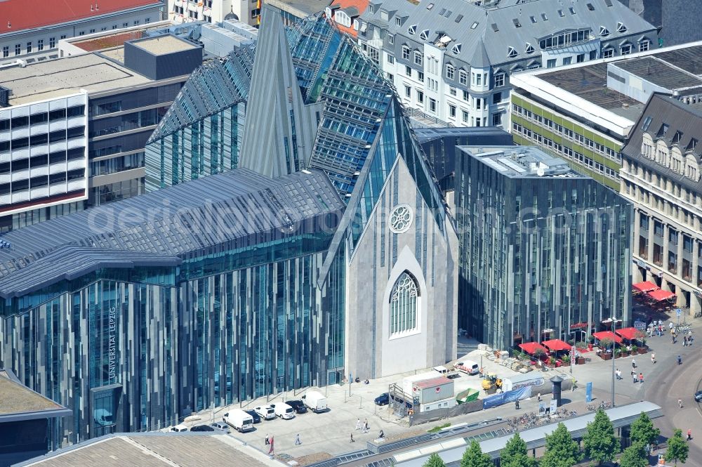 Leipzig from above - Construction onto the main campus building of the University of Leipzig