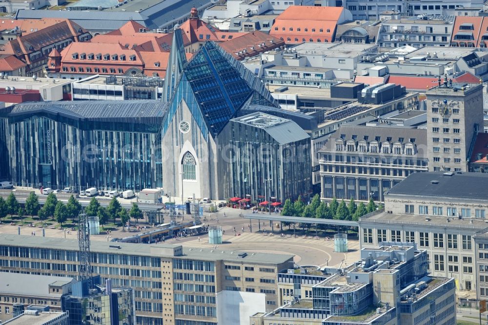 Leipzig from the bird's eye view: Construction onto the main campus building of the University of Leipzig