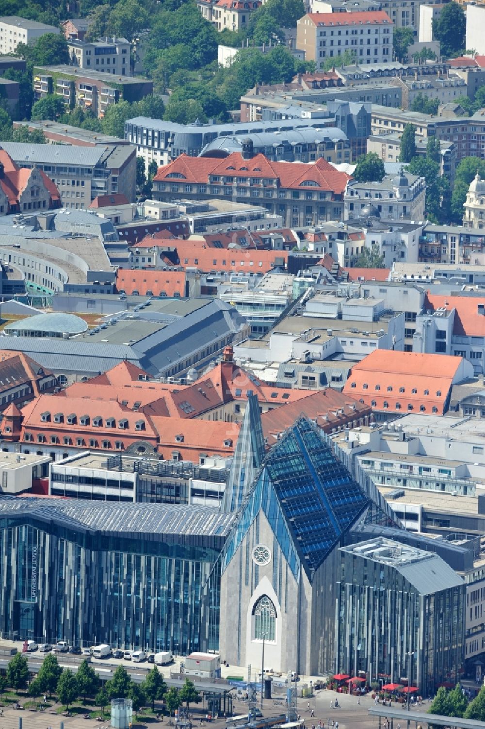 Aerial image Leipzig - Construction onto the main campus building of the University of Leipzig