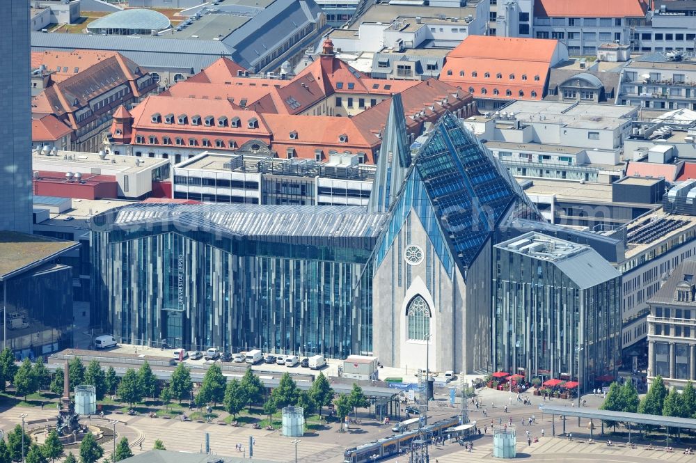 Aerial photograph Leipzig - Construction onto the main campus building of the University of Leipzig