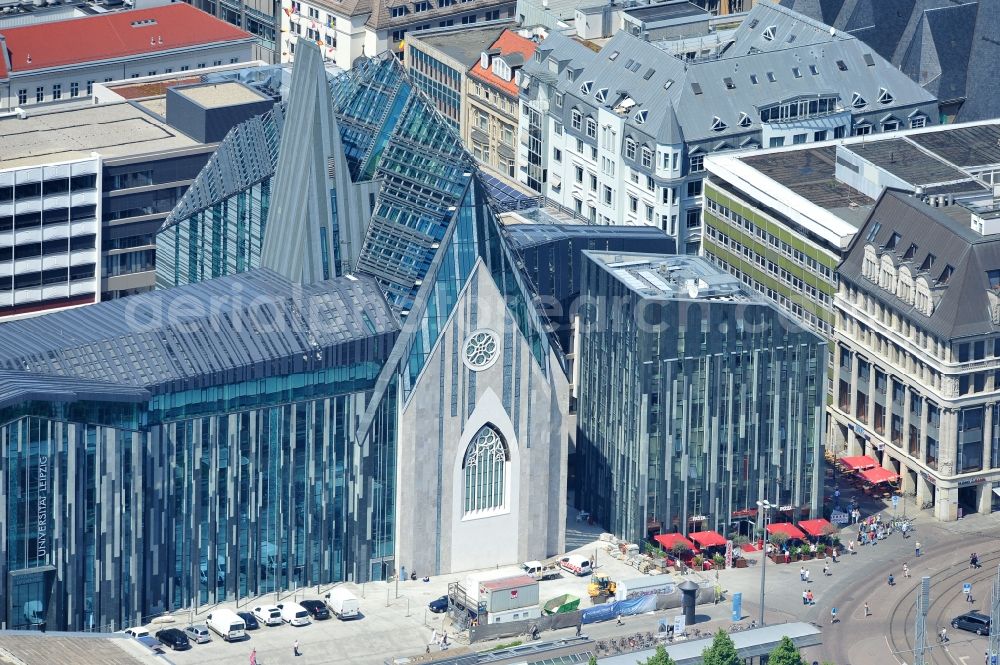 Aerial image Leipzig - Construction onto the main campus building of the University of Leipzig