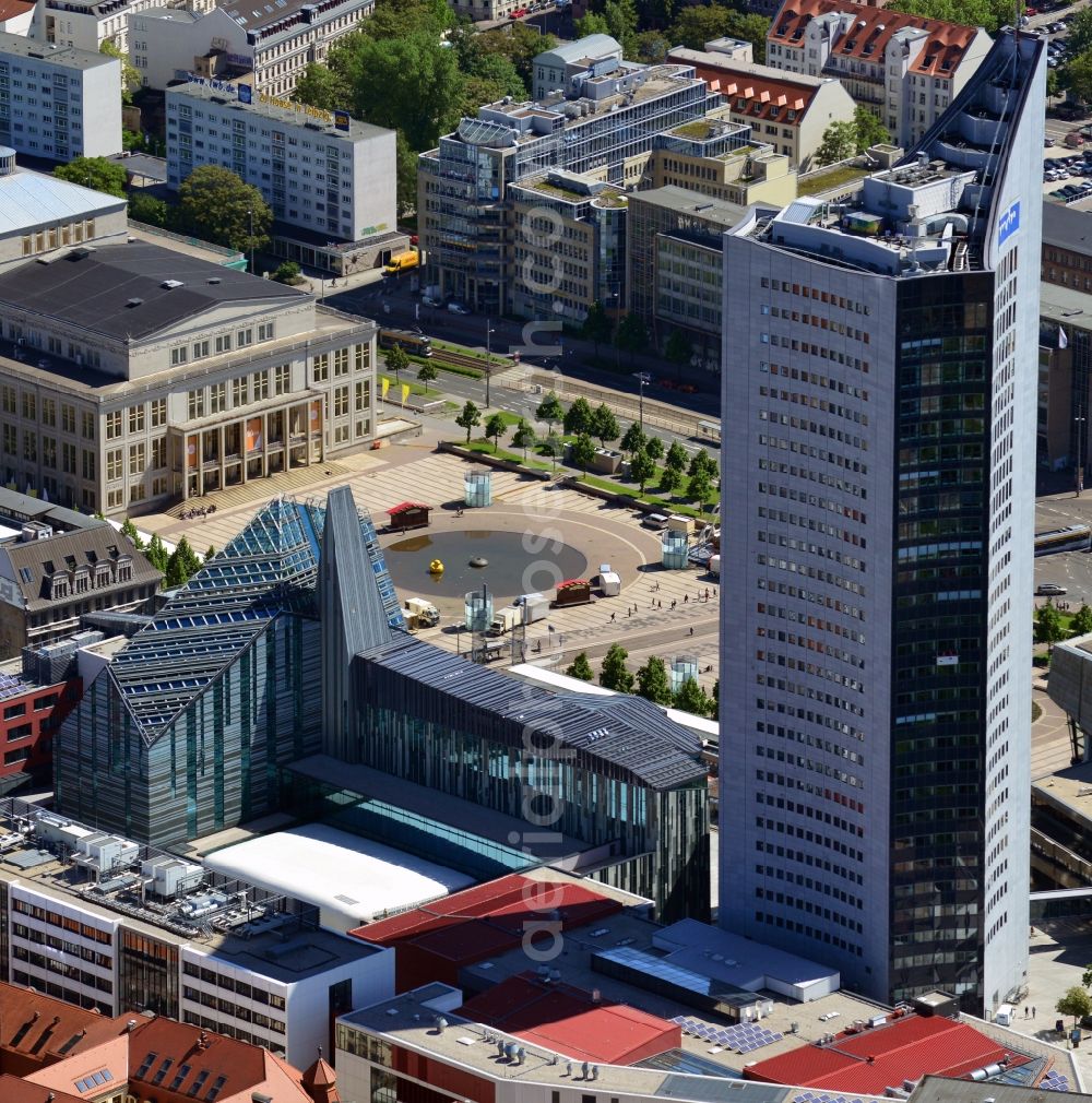 Aerial photograph Leipzig - Construction onto the main campus building of the University of Leipzig