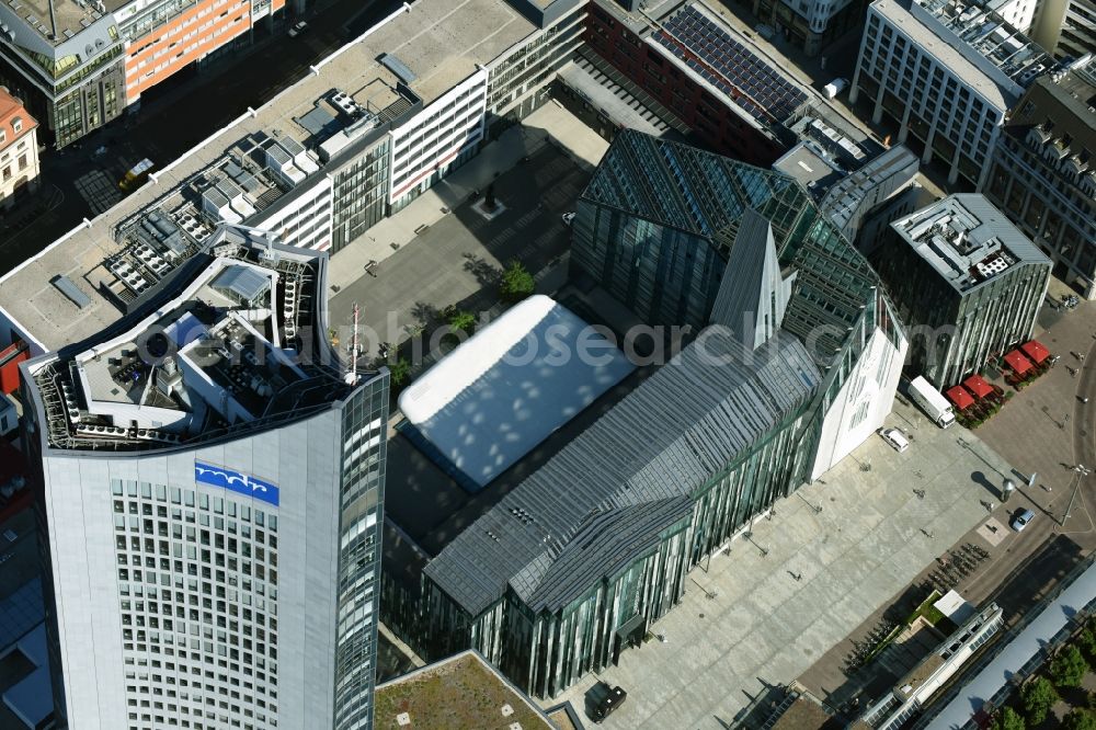 Leipzig from the bird's eye view: Construction onto the main campus building of the University of Leipzig