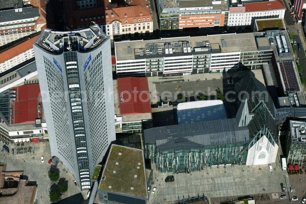 Leipzig from above - Construction onto the main campus building of the University of Leipzig