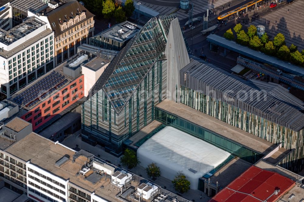 Leipzig from above - Construction onto the main campus building of the University of Leipzig