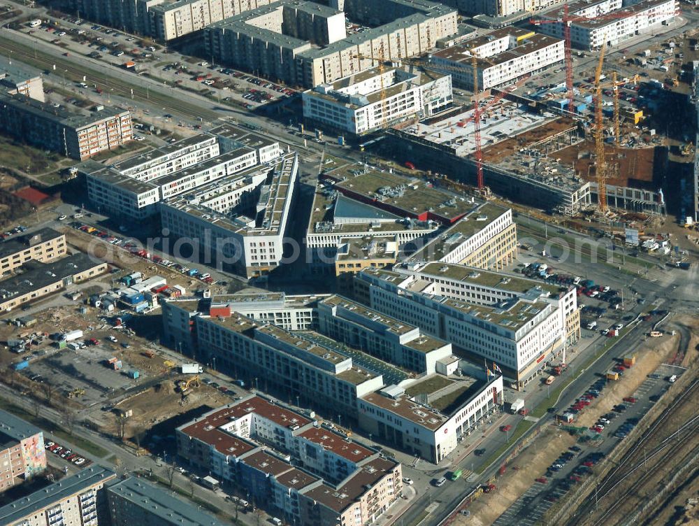 Aerial image Berlin - Hellersdorf - Neubau der Hellen Mitte der MEGA-AG in Berlin-Hellersdorf.