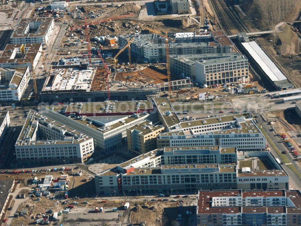 Berlin - Hellersdorf from above - Neubau der Hellen Mitte der MEGA-AG in Berlin-Hellersdorf.