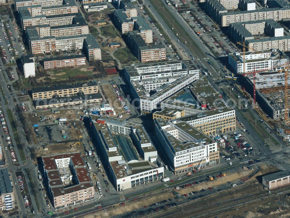 Aerial image Berlin - Hellersdorf - Neubau der Hellen Mitte der MEGA-AG in Berlin-Hellersdorf.