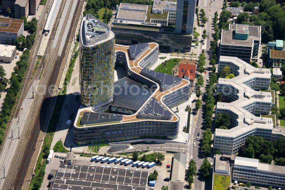 Aerial image München - The new build of the ADAC Headquaters at the Hansastrasse in Munich in the state Bavaria