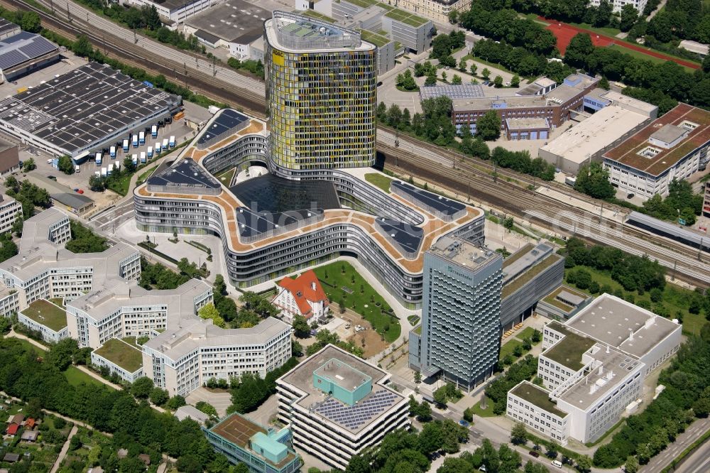 Aerial photograph München - The new build of the ADAC Headquaters at the Hansastrasse in Munich in the state Bavaria