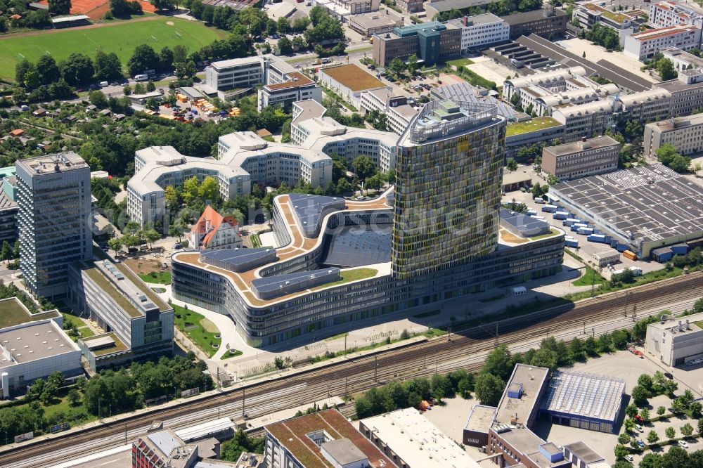 München from the bird's eye view: The new build of the ADAC Headquaters at the Hansastrasse in Munich in the state Bavaria