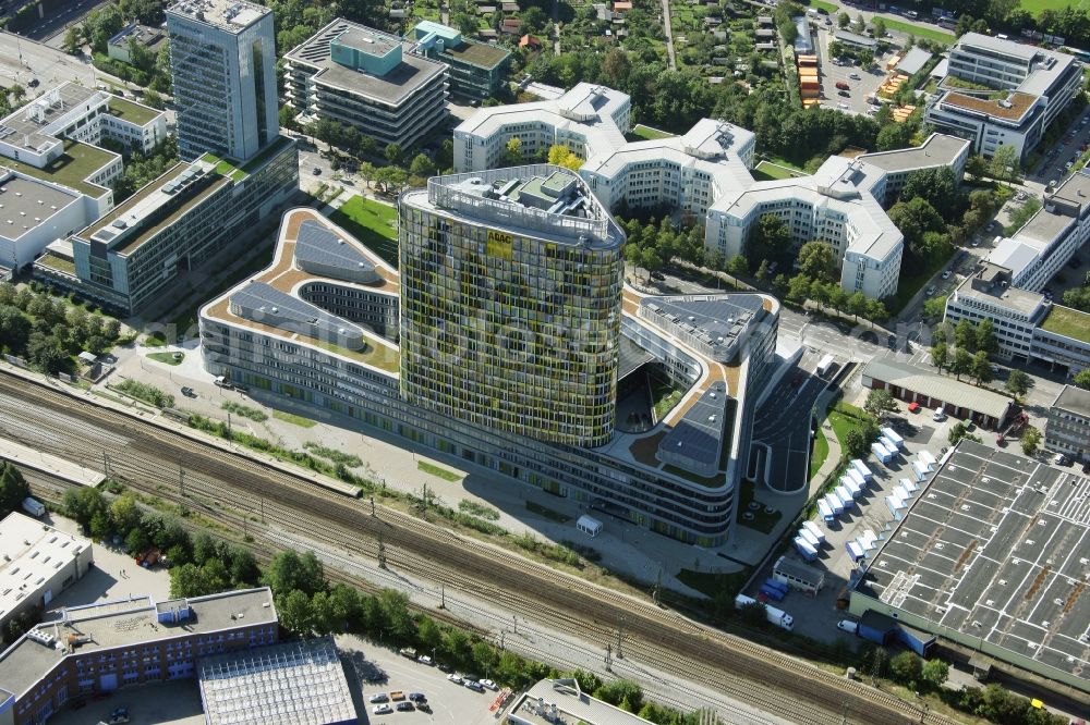 Aerial image München - The new build of the ADAC Headquaters at the Hansastrasse in Munich in the state Bavaria