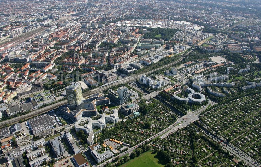 Aerial image München - The new build of the ADAC Headquaters at the Hansastrasse in Munich in the state Bavaria