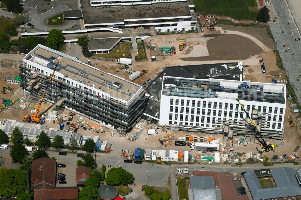 Travemünde from above - New construction high-rise construction site the hotel complex a-ja Resort Travemuende in Travemuende in the state Schleswig-Holstein, Germany