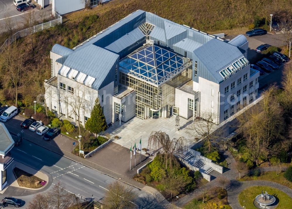 Aerial photograph Grevenstein - Construction site and assembly work for the construction of a high-bay warehouse building complex and logistics center on the premises of the brewery Brauerei C.& A. VELTINS GmbH & Co. KG An of Streue in Grevenstein in the state North Rhine-Westphalia, Germany