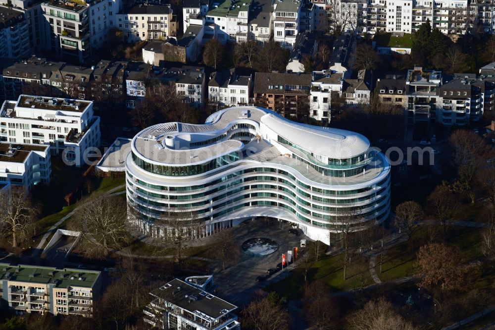 Hamburg from above - New construction site the hotel complex Luxushotel The Fontenay an der Aussenalster im Stadtteil Rotherbaum in Hamburg