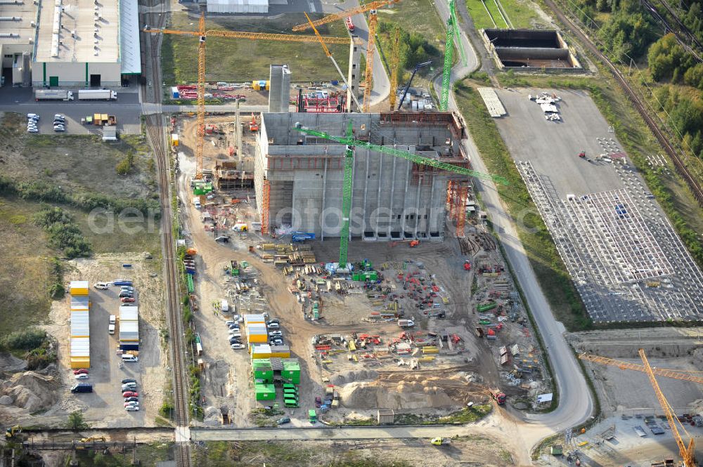 Aerial photograph Schwarze Pumpe - Construction site of a new substitute fuel power plant near Schwarze Pumpe