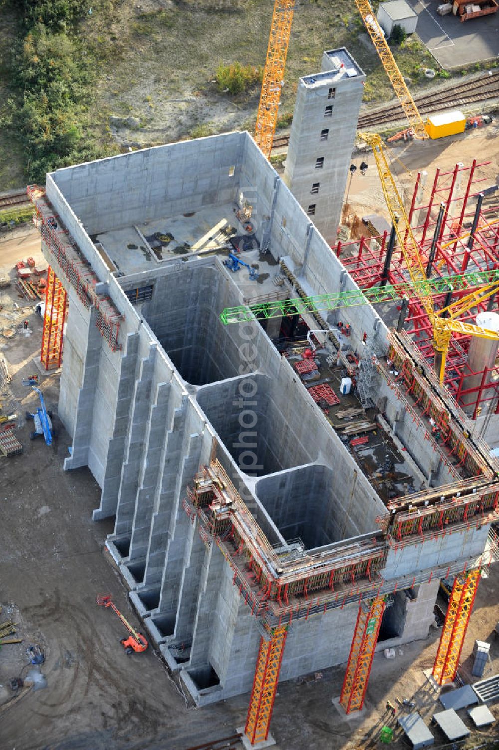 Aerial image Schwarze Pumpe - Construction site of a new substitute fuel power plant near Schwarze Pumpe