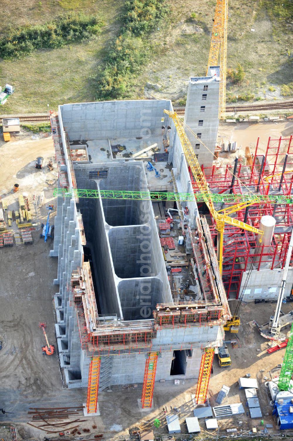 Aerial photograph Schwarze Pumpe - Construction site of a new substitute fuel power plant near Schwarze Pumpe