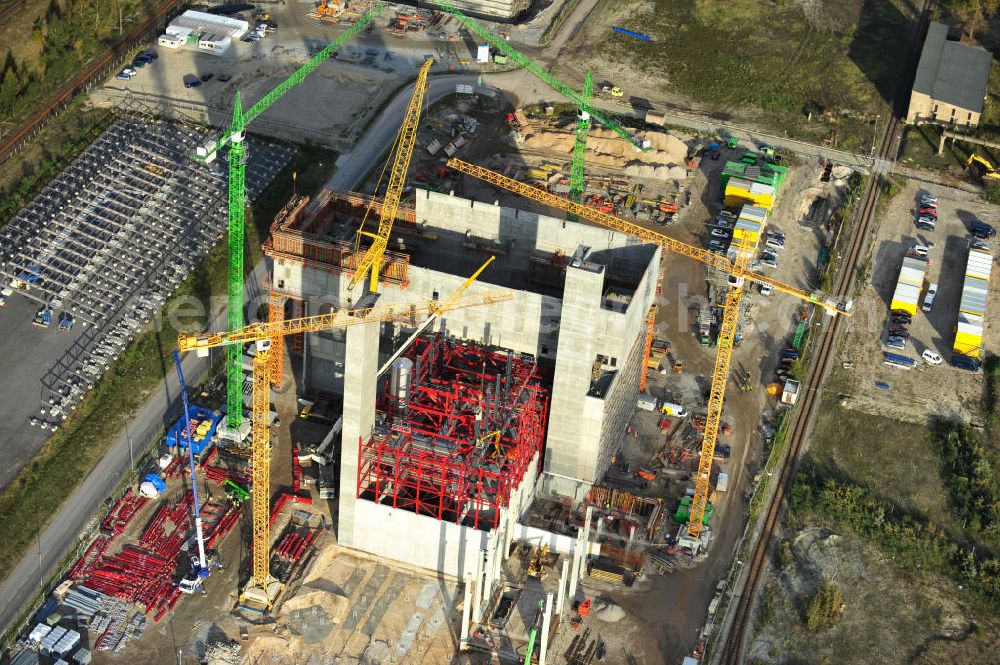 Aerial image Schwarze Pumpe - Construction site of a new substitute fuel power plant near Schwarze Pumpe