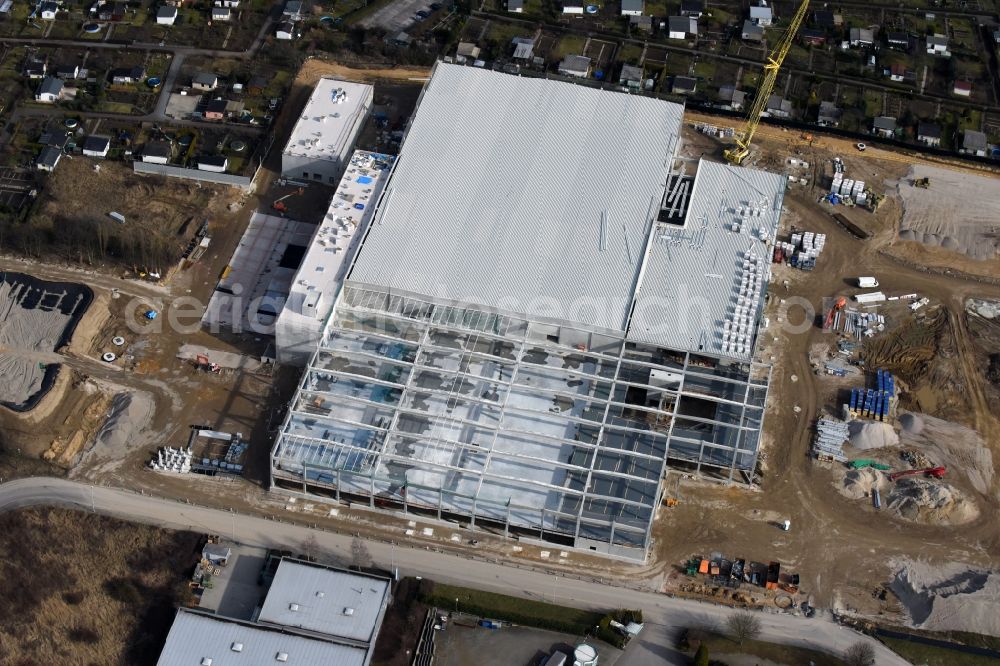 Magdeburg from above - Construction of an IKEA furniture store - Furniture Market in Magdeburg in the state Saxony-Anhalt